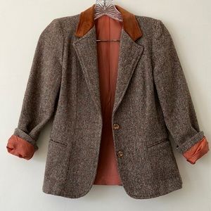 Vintage Tweed Wool Blazer + Skirt